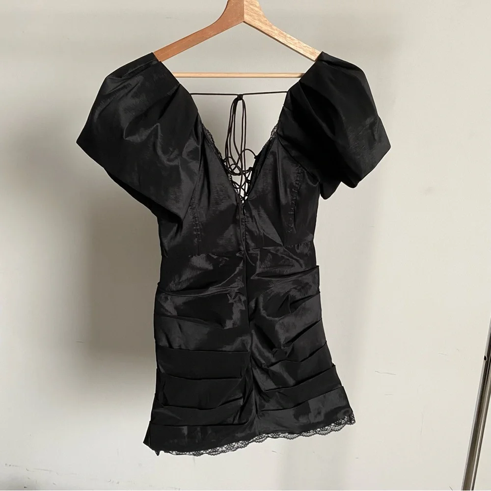 $298 NWT Black For Love And Lemons “Singrid” Bodycon Mini Dress Sz Medium - Picture 8 of 9